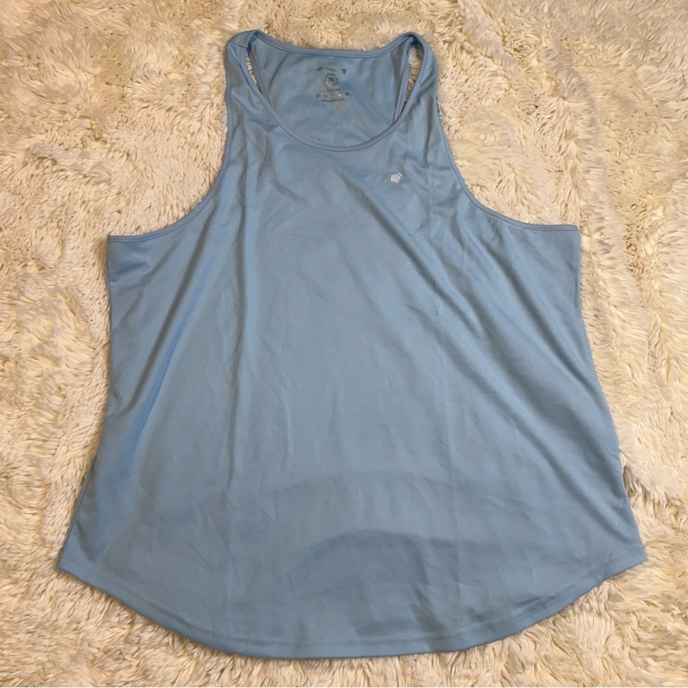 NWOT Jed North Light Blue mesh stringer workout Tank Top XXL